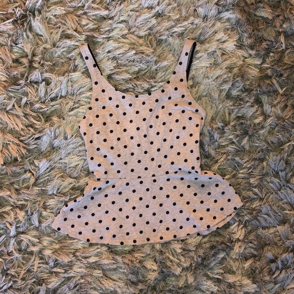 Polka Dot Peplum Top
